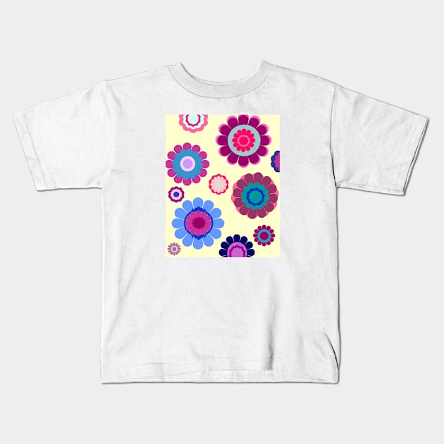 Colorful Floral Pattern Kids T-Shirt by FloralPatterns